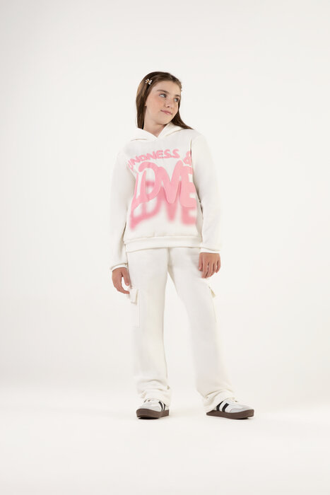CALÇA FLARE INFANTIL MENINA EM MOLETON COM BOLSO CARGO