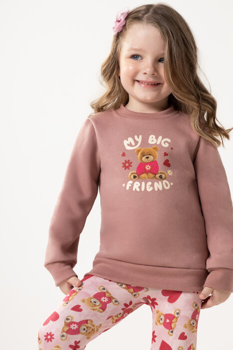 BLUSÃO INFANTIL MENINA EM MOLETOM ESTAMPADO