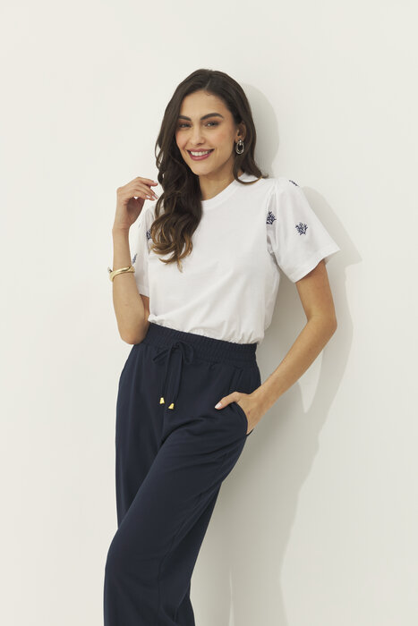 CALÇA FEMININA AMPLA COM BOLSO