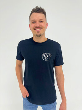 CAMISETA PRETO CONFORT EM MEIA MALHA URSO PAI